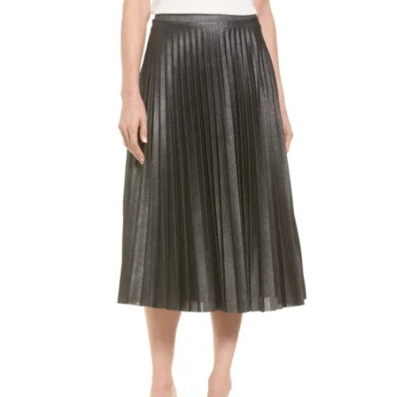 Halogen Metallic Pleat Midi Skirt - Picture 1 of 5